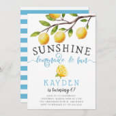 サンシャインレモネードとおもしろいボーイズバースデーパーティー 招待状 (正面/裏面)