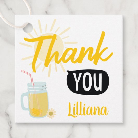 サンシャインレモネードスタンド誕生日サンキュー フェイバータグ (正面)