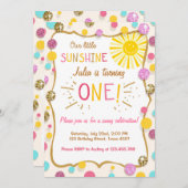 サンシャインレモネードバースデーパーティーへの招待 招待状 (正面/裏面)