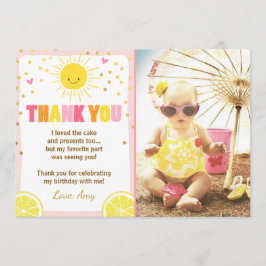サンシャインレモネード誕生日サンキューカード 招待状