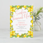 サンシャインレモネード、レモン1歳の誕生日の招待状 招待状 (スタンド正面)