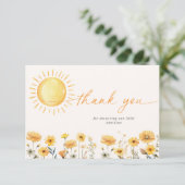 サンシャインワイルドフラワーベビーシャワーサンキューカード 招待状 (スタンド正面)