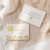 サンシャインワイルドフラワーベビーシャワーサンキューカード 招待状