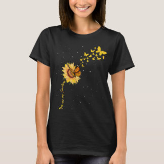 サンシャインヴィンテージヒマワリと蝶（昆虫）オオカバマダラ、モナーク Tシャツ