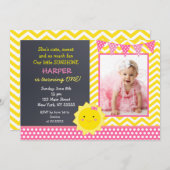 サンシャイン写真誕生日パーティーの招待 招待状 (正面/裏面)