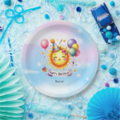 サンシャイン名前をカスタムするハッピーバースデー紙プレート ペーパープレート (パーティー)