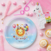 サンシャイン名前をカスタムするハッピーバースデー紙プレート ペーパープレート (パーティー)