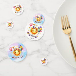 サンシャイン名前をカスタムするハッピーバースデー コンフェッティ