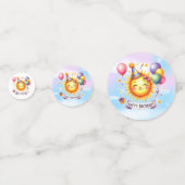 サンシャイン名前をカスタムするハッピーバースデー コンフェッティ (裏面)