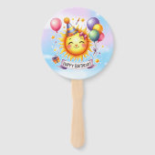 サンシャイン名前をカスタムするハッピーバースデー ハンドファン (裏面)