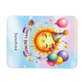 サンシャイン名前をカスタムするハッピーバースデー マグネット (横)