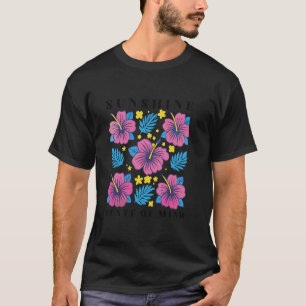 サンシャイン州オブマインドハイビスカスフラワーレトロトロピ Tシャツ