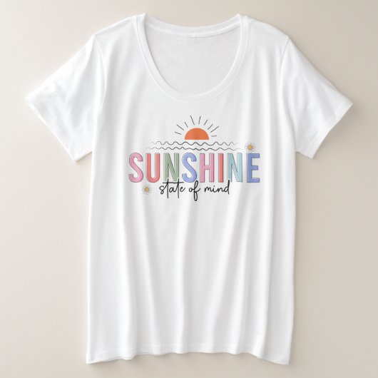 サンシャイン州オブマインド プラスサイズTシャツ (デザイン正面)