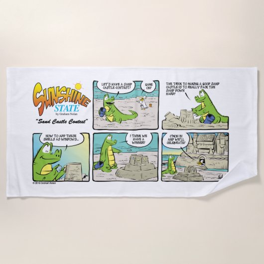 サンシャイン州ビーチタオル：太陽おもしろい ビーチタオル (正面)