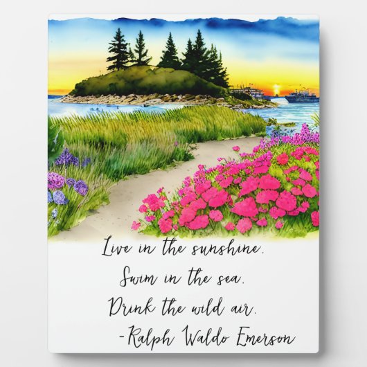 サンシャイン引用文風光明媚な卓上芸術に住む フォトプラーク (正面)