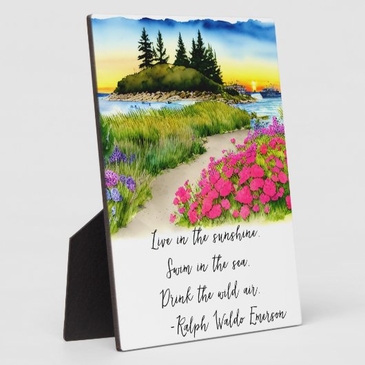 サンシャイン引用文風光明媚な卓上芸術に住む フォトプラーク (側面)