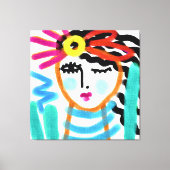 サンシャイン抽象芸術デジタルポートレートの女性 キャンバスプリント (正面)