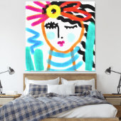 サンシャイン抽象芸術デジタルポートレートの女性 キャンバスプリント (インサイチュ (寝室))