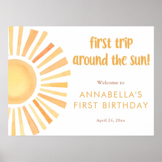 サンシャイン最初ののまわりに旅行は太陽1番目の誕生日 ポスター (正面)