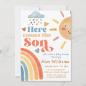 サンシャイン来ここの息子の赤ちゃんシャワー少年 招待状 (正面)