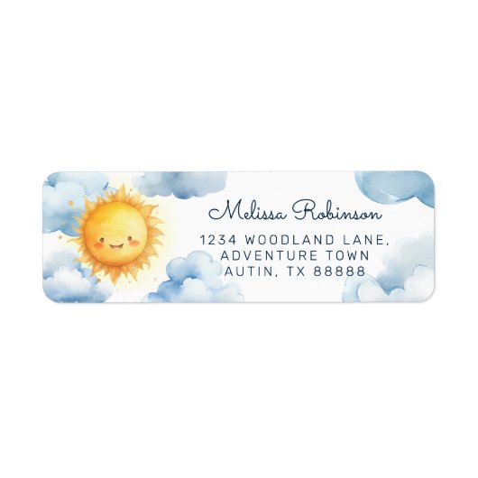サンシャイン男の赤ちゃんシャワー差出人住所 ラベル (正面)