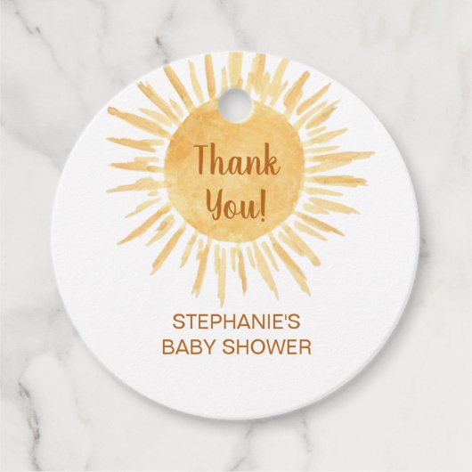 サンシャイン男女兼用ベイビーシャワーありがとう フェイバータグ (正面)