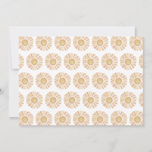 サンシャイン男女兼用ボホサンベイビーシャワー 招待状 (裏面)