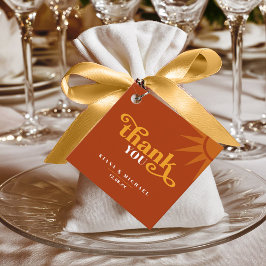 サンシャイン結婚タイポグラフィのサンキューレッドID1048 フェイバータグ