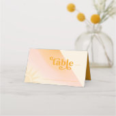 サンシャイン結婚タイポグラフィのテーブルID1048 プレイスカード (正面)