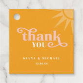 サンシャイン結婚タイポグラフィサンキュー金ゴールドID1048 フェイバータグ (正面)