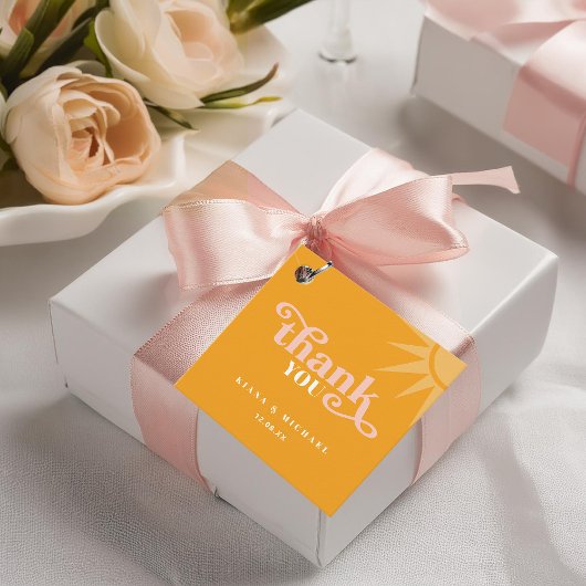 サンシャイン結婚タイポグラフィサンキュー金ゴールドID1048 フェイバータグ