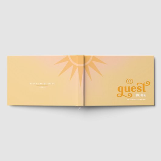 サンシャイン結婚タイポグラフィズバターイエローID1048 ゲストブック (全面)
