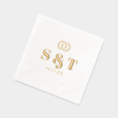 サンシャイン結婚タイポグラフィリングや輪ID1048 箔ナプキン (左)