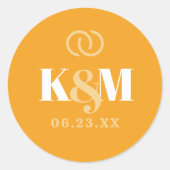 サンシャイン結婚タイポグラフィリングや輪Marigold ID1048 ラウンドシール (正面)