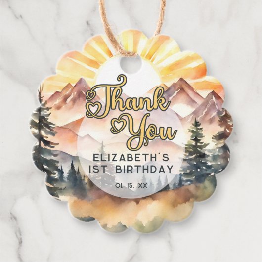 サンシャイン自然マウンテンズバースデーパーティーありがとう フェイバータグ (正面)