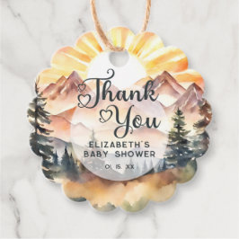 サンシャイン自然マウンテンズベビーシャワーありがとう フェイバータグ