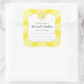 サンシャイン蔵書票、ニュートラル性別ベビーシャワー スクエアシール (バッグ)