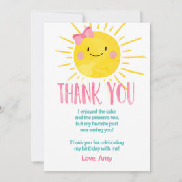 サンシャイン誕生日ガールサンキューカード夏 招待状