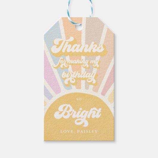 サンシャイン誕生日ボホ1stのまわりにトリップザサン ギフトタグ (正面)