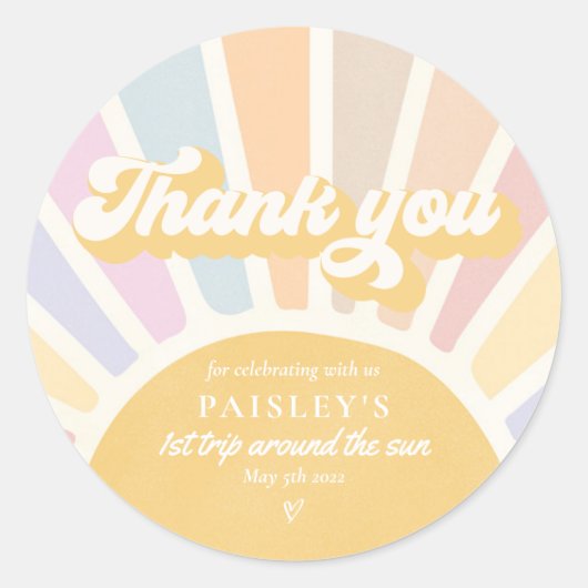 サンシャイン誕生日ボホ1stのまわりにトリップザサン ラウンドシール (正面)