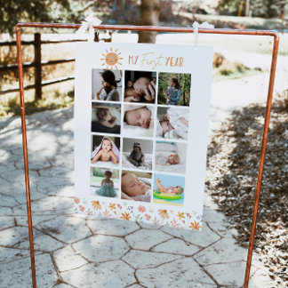 サンシャイン誕生日1年目の写真マイルストーン ポスター