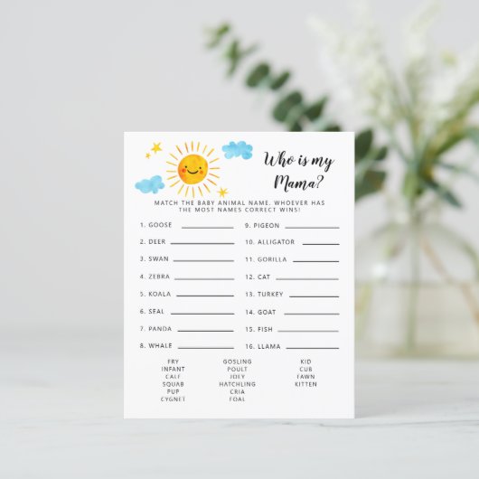 サンシャイン誰が私のママ赤ちゃんシャワーのゲーム (スタンド正面)