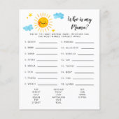 サンシャイン誰が私のママ赤ちゃんシャワーのゲーム (正面)