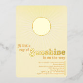 サンシャイン金ゴールドサンベビーシャワーフォイル招待状 箔招待状 (正面)