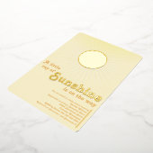 サンシャイン金ゴールドサンベビーシャワーフォイル招待状 箔招待状 (回転した状態)