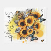 サンシャイン開花 フリースブランケット (正面(横))