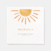 サンシャイン魅力的誕生日紙ナプキンアエージ スタンダードカクテルナプキン (正面)