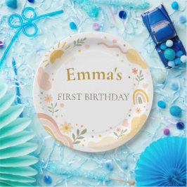 サンシャイン1歳の誕生日プレート ペーパープレート