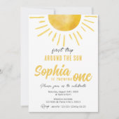 サンシャイン1歳の誕生日最初のまわりにの日帰り 招待状 (正面)