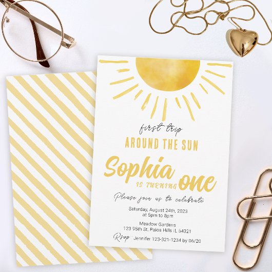 サンシャイン1歳の誕生日最初のまわりにの日帰り 招待状